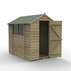 7' X 5' Forest 4Life 25yr Guarantee Overlap Pressure Treated Apex Wooden Shed (2.19m X 1.64m) -Zen Gardenia Sales opa57m 1