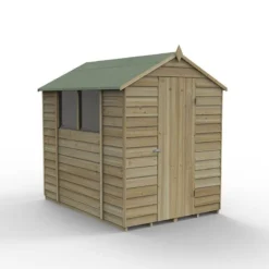 7' X 5' Forest 4Life 25yr Guarantee Overlap Pressure Treated Apex Wooden Shed (2.19m X 1.64m) -Zen Gardenia Sales opa57m 2