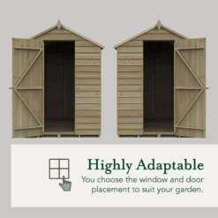 7' X 5' Forest 4Life 25yr Guarantee Overlap Pressure Treated Windowless Apex Wooden Shed (2.19m X 1.64m) -Zen Gardenia Sales opa57nwm flexible 1
