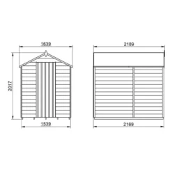 7' X 5' Forest 4Life 25yr Guarantee Overlap Pressure Treated Windowless Apex Wooden Shed (2.19m X 1.64m) -Zen Gardenia Sales opa57nwm 4