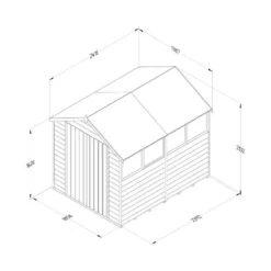 8' X 6' Forest 4Life 25yr Guarantee Overlap Pressure Treated Double Door Apex Wooden Shed - 4 Windows (2.43m X 1.99m) -Zen Gardenia Sales opa68dd4wmf 4
