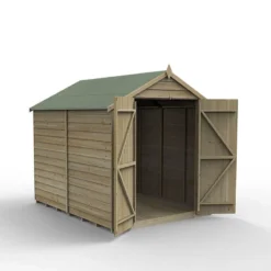 8' X 6' Forest 4Life 25yr Guarantee Overlap Pressure Treated Windowless Double Door Apex Wooden Shed (2.43m X 1.99m) -Zen Gardenia Sales opa68ddnwm 1 1