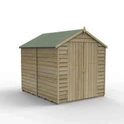8' X 6' Forest 4Life 25yr Guarantee Overlap Pressure Treated Windowless Double Door Apex Wooden Shed (2.43m X 1.99m) -Zen Gardenia Sales opa68ddnwm 2 1