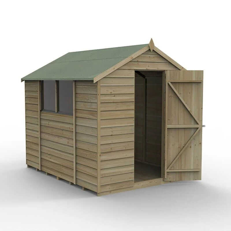 8' X 6' Forest 4Life 25yr Guarantee Overlap Pressure Treated Apex Wooden Shed (2.43m X 1.99m) 4 8' X 6' Forest 4Life 25yr Guarantee Overlap Pressure Treated Apex Wooden Shed (2.43m X 1.99m) - Image 2