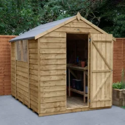8' X 6' Forest 4Life 25yr Guarantee Overlap Pressure Treated Apex Wooden Shed (2.43m X 1.99m)