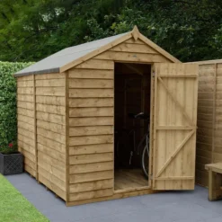 8' X 6' Forest 4Life 25yr Guarantee Overlap Pressure Treated Windowless Apex Wooden Shed (2.43m X 1.99m)