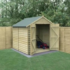 7' X 7' Forest 4Life 25yr Guarantee Overlap Pressure Treated Windowless Double Door Apex Wooden Shed (2.32m X 2.12m)