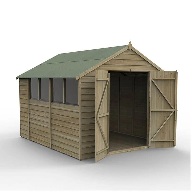 10' X 8' Forest 4Life 25yr Guarantee Overlap Pressure Treated Double Door Apex Wooden Shed (3.02m X 2.61m) 4 10' X 8' Forest 4Life 25yr Guarantee Overlap Pressure Treated Double Door Apex Wooden Shed (3.02m X 2.61m) - Image 2
