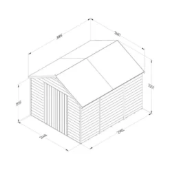 10' X 8' Forest 4Life 25yr Guarantee Overlap Pressure Treated Windowless Double Door Apex Wooden Shed (3.02m X 2.61m) 22 10' X 8' Forest 4Life 25yr Guarantee Overlap Pressure Treated Windowless Double Door Apex Wooden Shed (3.02m X 2.61m) -Zen Gardenia Sales opa810ddnwm 4