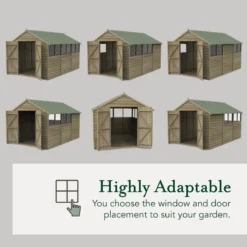 12' X 8' Forest 4Life 25yr Guarantee Overlap Pressure Treated Double Door Apex Wooden Shed (3.61m X 2.61m) -Zen Gardenia Sales opa812ddm flexible 1