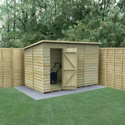10' X 6' Forest 4Life 25yr Guarantee Overlap Pressure Treated Windowless Pent Wooden Shed (3.11m X 2.04m)