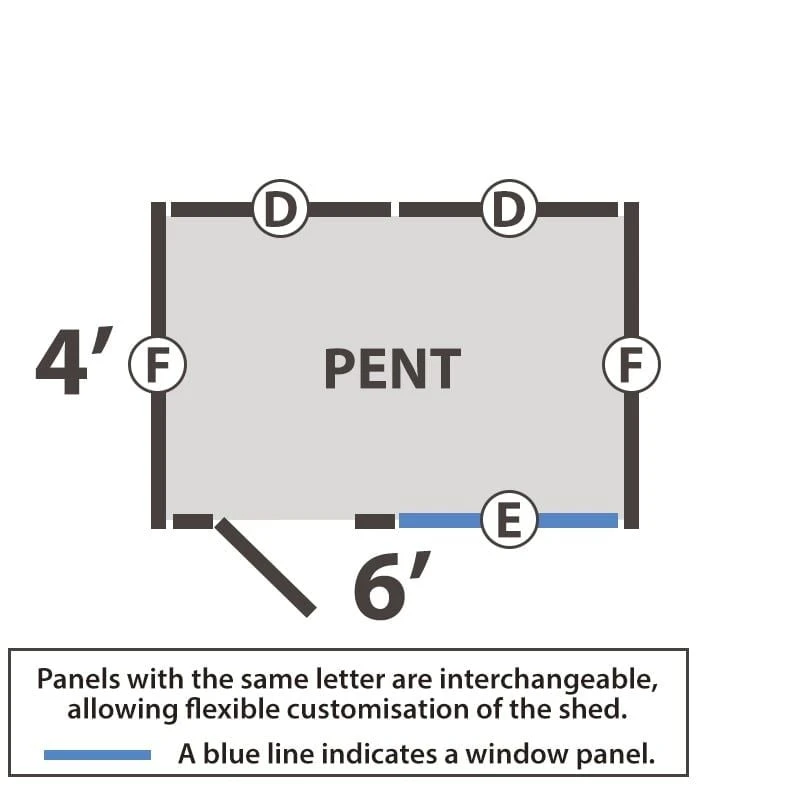6' X 4' Forest 4Life 25yr Guarantee Overlap Pressure Treated Pent Wooden Shed (1.98m X 1.39m) 12 6' X 4' Forest 4Life 25yr Guarantee Overlap Pressure Treated Pent Wooden Shed (1.98m X 1.39m) - Image 10