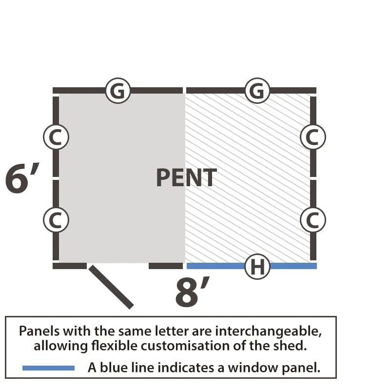 8' X 6' Forest 4Life 25yr Guarantee Overlap Pressure Treated Pent Wooden Shed (2.51m X 2.04m) 12 8' X 6' Forest 4Life 25yr Guarantee Overlap Pressure Treated Pent Wooden Shed (2.51m X 2.04m) - Image 10