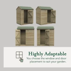 8' X 6' Forest 4Life 25yr Guarantee Overlap Pressure Treated Windowless Reverse Apex Wooden Shed (2.42m X 1.99m) -Zen Gardenia Sales opr64nwm flexible
