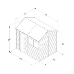 8' X 6' Forest 4Life 25yr Guarantee Overlap Pressure Treated Reverse Apex Wooden Shed (2.42m X 1.99m) 24 8' X 6' Forest 4Life 25yr Guarantee Overlap Pressure Treated Reverse Apex Wooden Shed (2.42m X 1.99m) -Zen Gardenia Sales opr86m 4