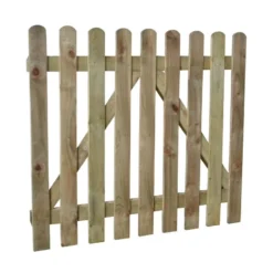 Forest Heavy Duty 3'3" X 3' Pressure Treated Wooden Picket Garden Gate (1m X 0.9m)