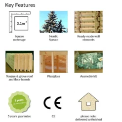 Palmako Harry 2.1m X 1.5m Childrens/Kids Cabin Luxury Outdoor Playhouse (16mm) -Zen Gardenia Sales palmako kf harry elc16 2022 1 1of2 min