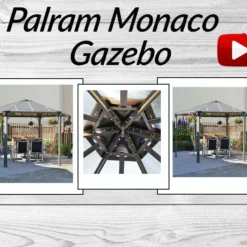 15x13 Palram Canopia Monaco Grey Hexagon Garden Gazebo -Zen Gardenia Sales palram monaco
