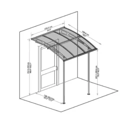 Palram Canopia Vega Grey 2000 Clear Door Canopy -Zen Gardenia Sales palram canopies vega 2000 isoview
