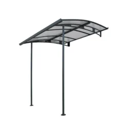 Palram Canopia Vega Grey 2000 Clear Door Canopy -Zen Gardenia Sales palram canopies vega 2000 tw cutout 02