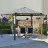 15x13 Palram Canopia Monaco Grey Hexagon Garden Gazebo -Zen Gardenia Sales palram garden gazebo monaco hexagonal 01