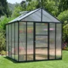 8'x8' Palram Canopia Glory Grey Walk In Polycarbonate Greenhouse (2.4x2.4m) -Zen Gardenia Sales palram greenhouses glory 8x8 close 1131 new