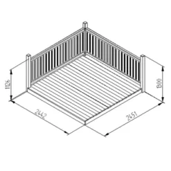 Forest 2.4m Easy Deck Kit (With Handrails) -Zen Gardenia Sales pat88v3hd 2 2