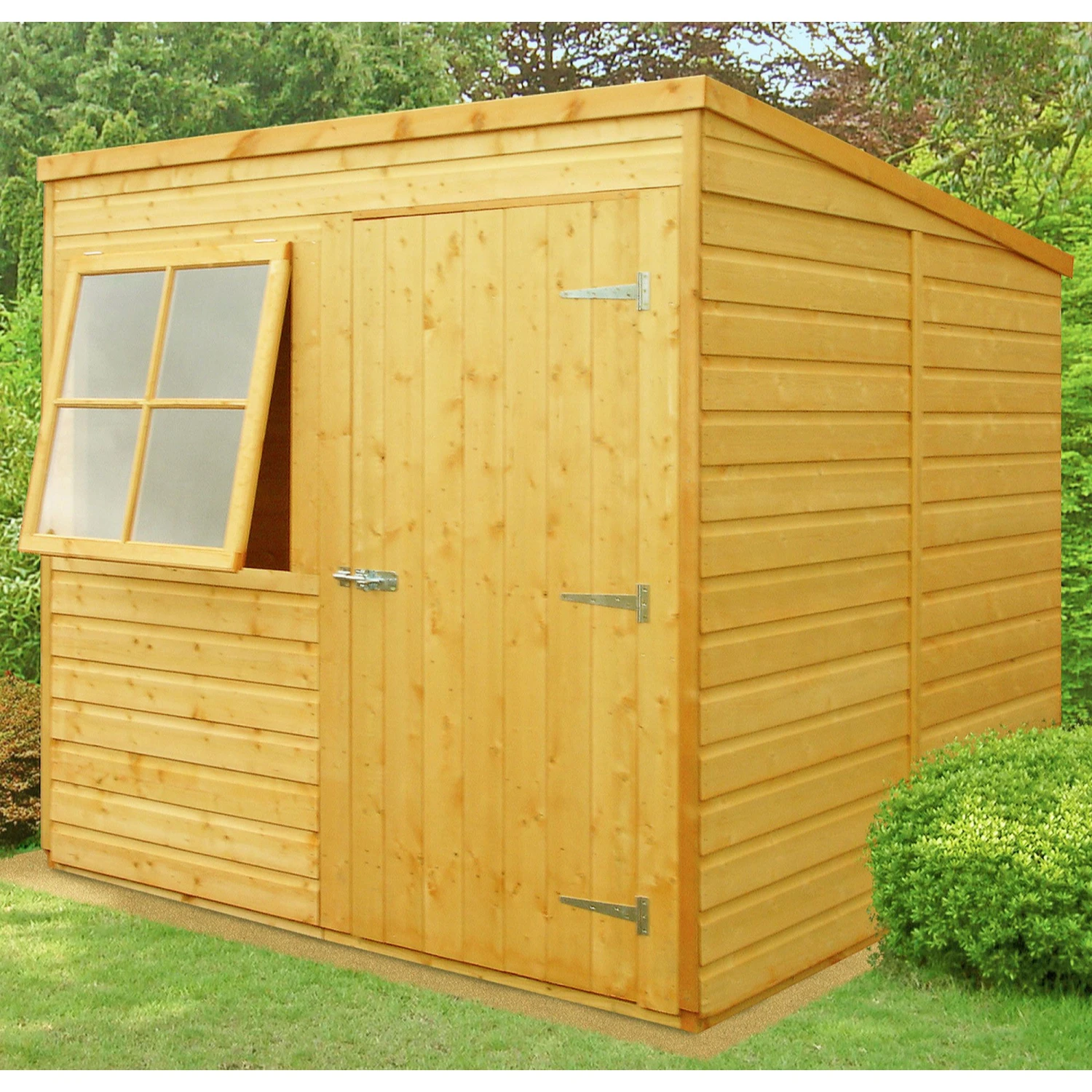 6'7 X 7' Shire Shiplap Pent Wooden Garden Shed (2.01m X 2.15m) 4 6'7 X 7' Shire Shiplap Pent Wooden Garden Shed (2.01m X 2.15m) - Image 2