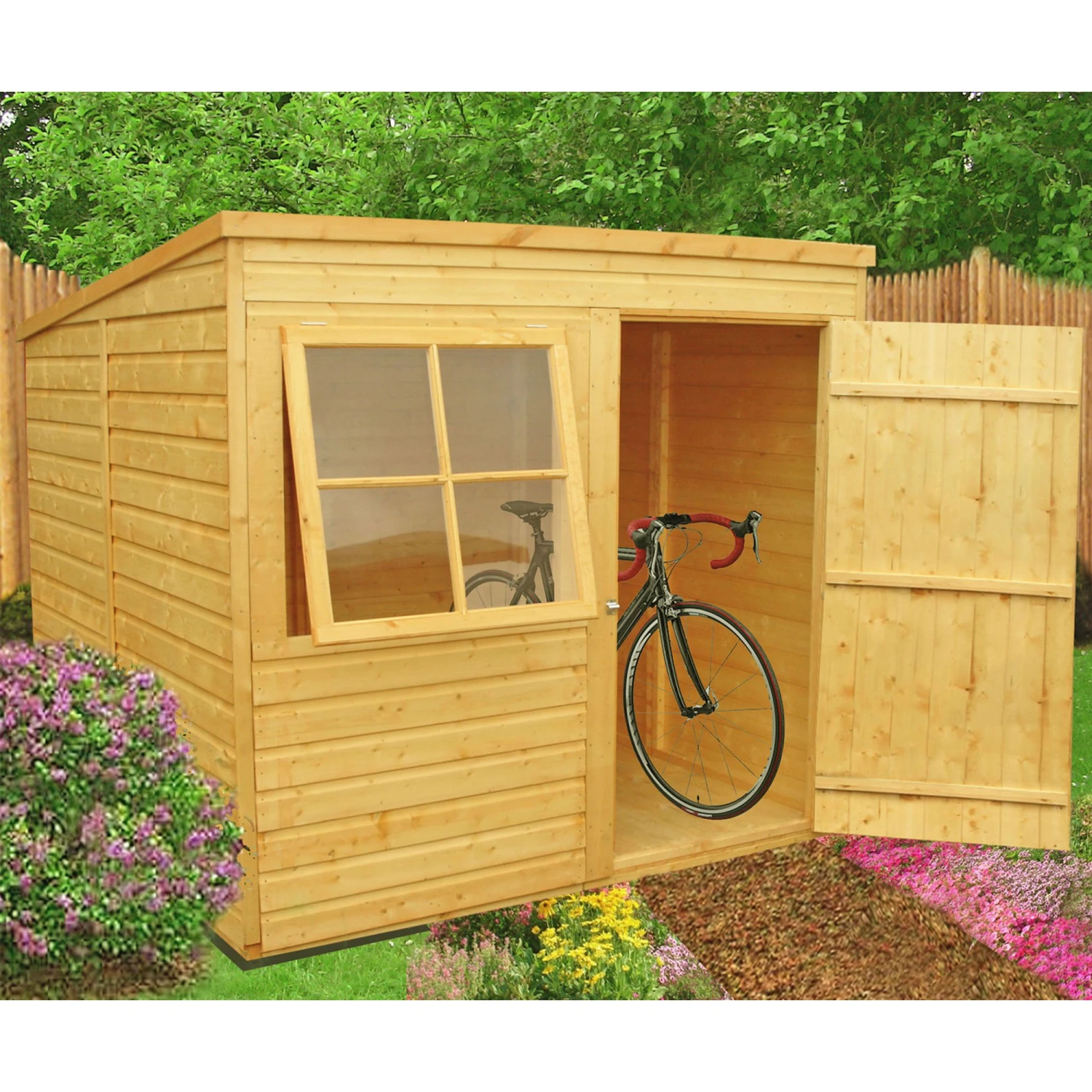 6'7 X 7' Shire Shiplap Pent Wooden Garden Shed (2.01m X 2.15m) 3 6'7 X 7' Shire Shiplap Pent Wooden Garden Shed (2.01m X 2.15m)