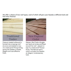 20'x15' (6x4.7m) Premium Oval Furnished Wooden Garden Gazebo With New England Cedar Roof - Seats Up To 27 People -Zen Gardenia Sales pog6mnecin 6m premium oval gazebo roof choices 1