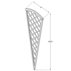 6' X 2' Forest Hidcote Decorative Diamond Lattice Fan Trellis (1.8m X 0.61m) -Zen Gardenia Sales rffl06hd 6x2 forest hidcote fan trellis drawing min