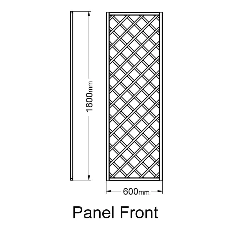 Forest 6' X 2' Hidcote Decorative Diamond Wooden Lattice Trellis (1.8m X 0.6m) 6 Forest 6' X 2' Hidcote Decorative Diamond Wooden Lattice Trellis (1.8m X 0.6m) - Image 4