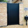 Devon Premium Aluminium Side Gate - Black -Zen Gardenia Sales rmg001pgblack devon premium aluminium pedestrian gate insitu1 min