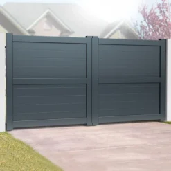 Exeter Premium Aluminium Driveway Double Gates - Grey
