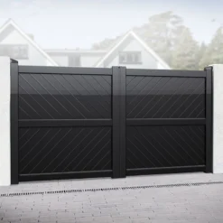 Barnstaple Premium Aluminium Driveway Double Gates - Black
