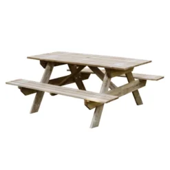 Forest Small Rectangular Wooden Garden Picnic Table 5'x5' (1.5x1.5m) -Zen Gardenia Sales rpt150hd 05
