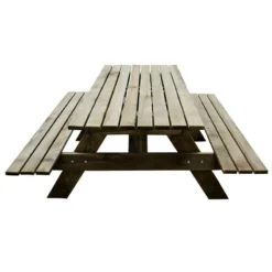 Forest Small Rectangular Wooden Garden Picnic Table 5'x5' (1.5x1.5m) -Zen Gardenia Sales rpt150hd 3