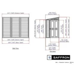 4' X 8' Saffron Lean To Plastic Vinyl Shed (1.21m X 2.39m) -Zen Gardenia Sales sa4ca0 1