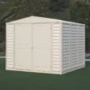 8' X 8' Saffron Plastic Vinyl Apex Shed (Includes Foundation Kit And Skylight) (2.39m X 2.39m)