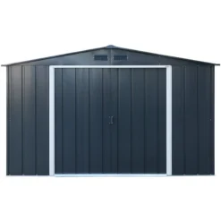 10' X 10' Sapphire Apex Anthracite Metal Shed (3.22m X 3.02m) 14 10' X 10' Sapphire Apex Anthracite Metal Shed (3.22m X 3.02m) -Zen Gardenia Sales sapphire1010anth 2021 sapphire apex metal shed 10x10 anthracite new look cutout1 min