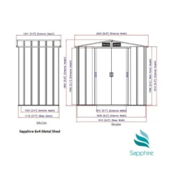 6' X 4' Sapphire Apex Anthracite Metal Shed (2.02m X 1.22m) -Zen Gardenia Sales sapphire64ag sapphire 6x4 anthracite dimensions