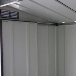 6' X 4' Sapphire Apex Anthracite Metal Shed (2.02m X 1.22m) -Zen Gardenia Sales sapphire64anth 2021 sapphire apex metal shed 6x4 anthracite new look close up1 min