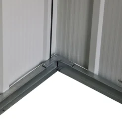 6' X 4' Sapphire Apex Anthracite Metal Shed (2.02m X 1.22m) -Zen Gardenia Sales sapphire64anth 2021 sapphire apex metal shed 6x4 anthracite new look close up2 min