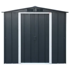6' X 4' Sapphire Apex Anthracite Metal Shed (2.02m X 1.22m) -Zen Gardenia Sales sapphire64anth 2021 sapphire apex metal shed 6x4 anthracite new look cutout2 min