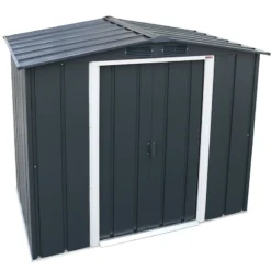 6' X 4' Sapphire Apex Anthracite Metal Shed (2.02m X 1.22m) -Zen Gardenia Sales sapphire64anth 2021 sapphire apex metal shed 6x4 anthracite new look cutout4 min