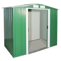 6' X 4' Sapphire Apex Green Metal Shed (2.02m X 1.22m) -Zen Gardenia Sales sapphire64gn sapphire 6x4 green cutout2
