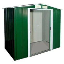 6' X 4' Sapphire Apex Green Metal Shed (2.02m X 1.22m) -Zen Gardenia Sales sapphire64gn sapphire 6x4 green cutout3