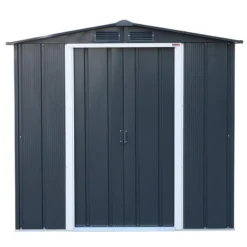6' X 6' Sapphire Apex Anthracite Metal Shed (2.02m X 1.82m) 18 6' X 6' Sapphire Apex Anthracite Metal Shed (2.02m X 1.82m) -Zen Gardenia Sales sapphire66anth 2021 sapphire apex metal shed 6x6 anthracite new look cutout2 min