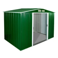 8' X 6' Sapphire Apex Green Metal Shed (2.62m X 1.82m)