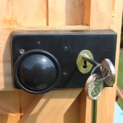 6' X 10' Shire Premium Security Apex Wooden Garden Shed (1.79m X 2.99m) -Zen Gardenia Sales secs1006dsl 1aa 6x10 shire premium security shed lock2 min